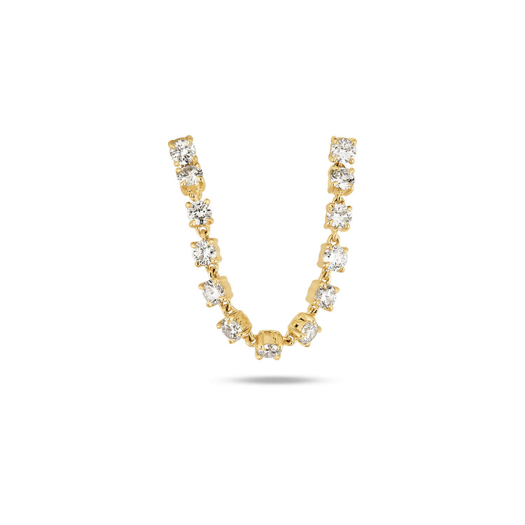 Stone and Strand 14K Yellow Gold LAB-Created Diamond Double Post Connector Earring Front Image