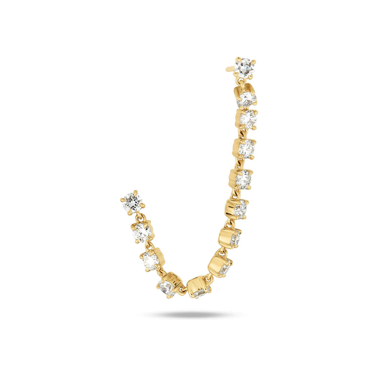 Stone and Strand 14K Yellow Gold LAB-Created Diamond Double Post Connector Earring Side Image