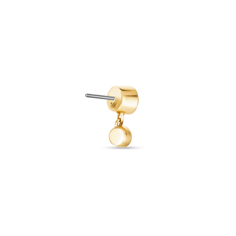 Stone and Strand 14K Yellow Gold Lab-Created Diamond Drop Push Pin Flat Back Rear Image