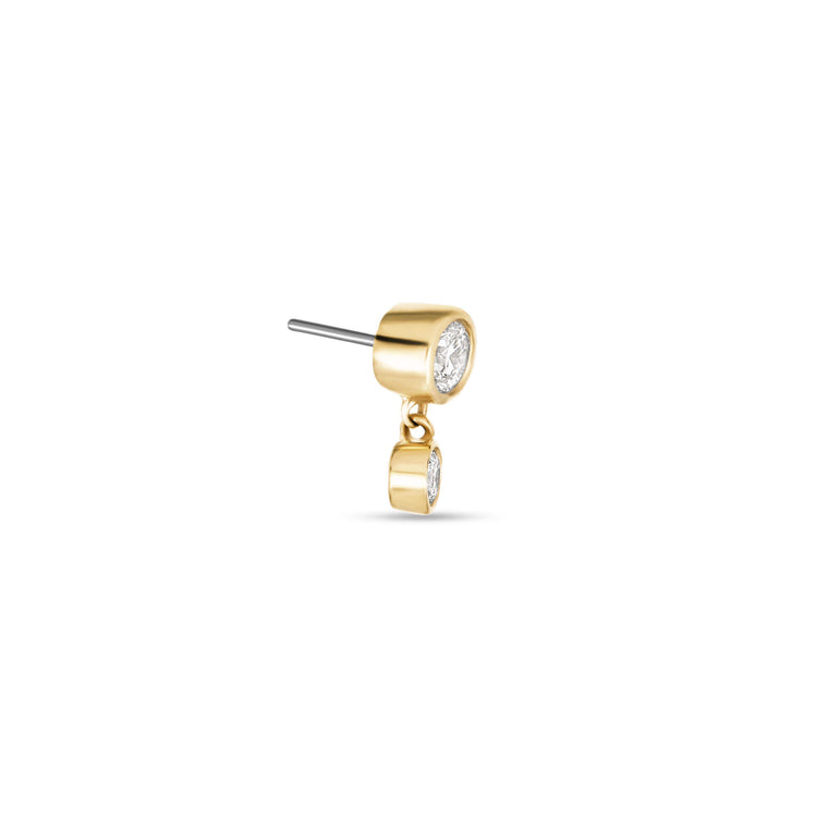 Stone and Strand 14K Yellow Gold Lab-Created Diamond Drop Push Pin Flat Back Side Image