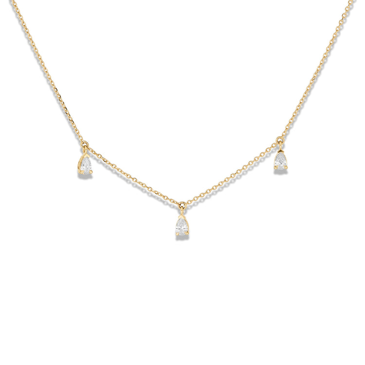 Stone and Strand 14K Yellow Gold Lab-Created Diamond Droplets Necklace Front Image