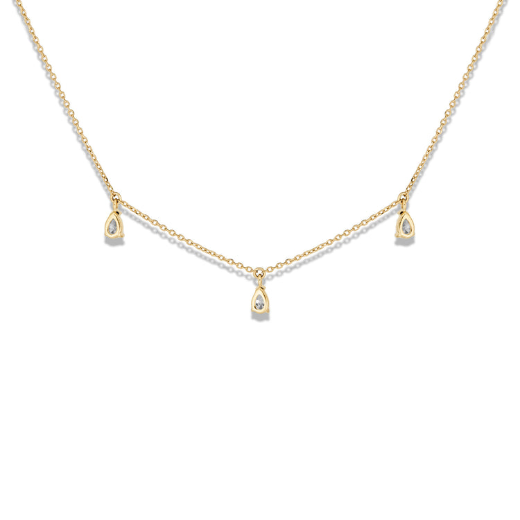 Stone and Strand 14K Yellow Gold Lab-Created Diamond Droplets Necklace Rear Image