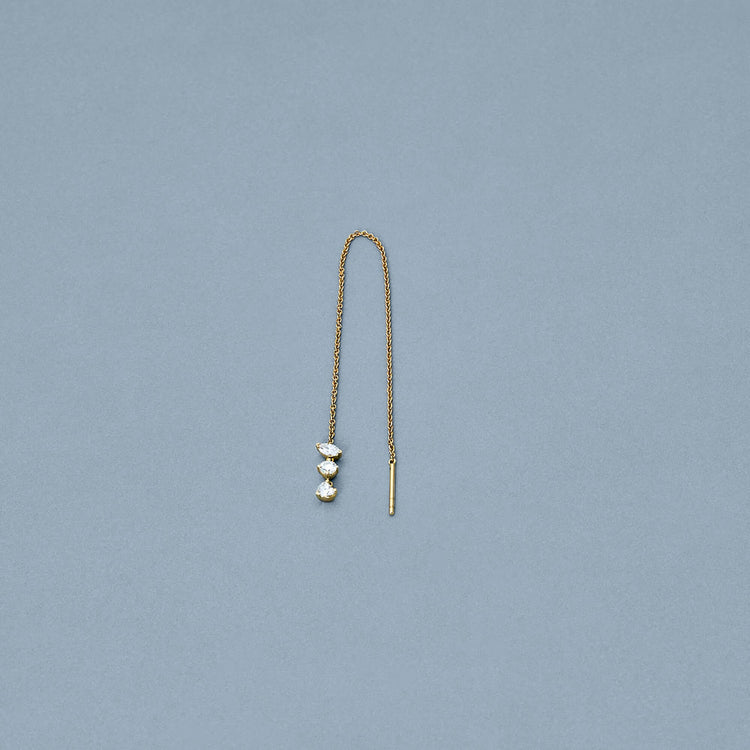 Stone and Strand 14K Yellow Gold LAB-Created Diamond Fancy Threader Single Earring Editorial Image