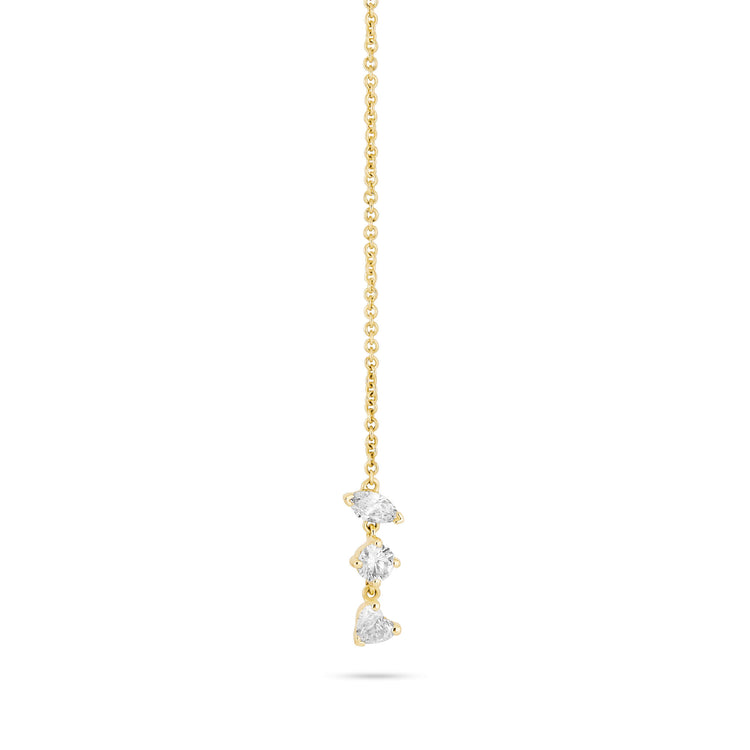 Stone and Strand 14K Yellow Gold LAB-Created Diamond Fancy Threader Single Earring Front Image