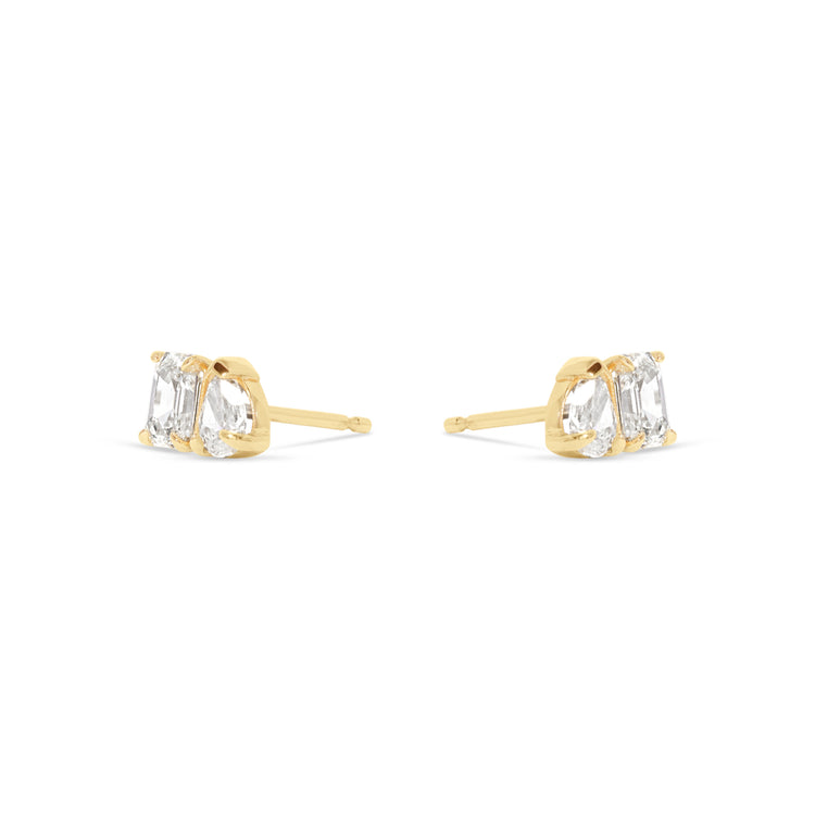 Stone and Strand 14K Yellow Gold Lab-Created Diamond Festival Studs Side Pair  Image