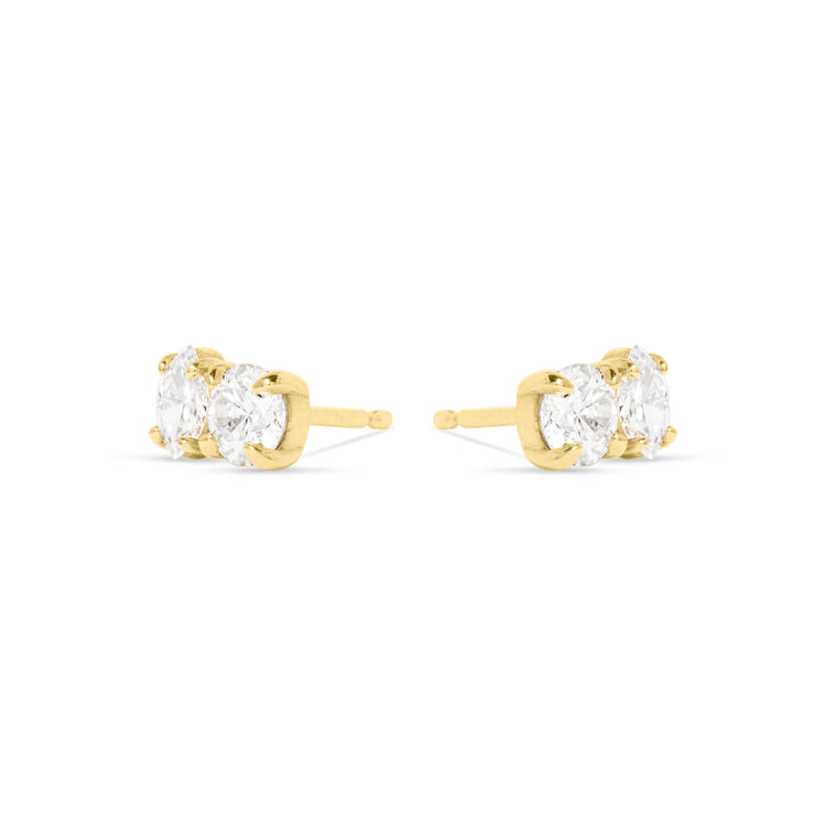 Stone and Strand 14K Yellow Gold Lab-Created Diamond Fete Studs Side Pair Image