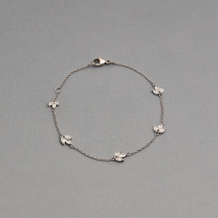Stone and Strand 14K White Gold Lab-Created Diamond Fleur Bracelet Editorial Image