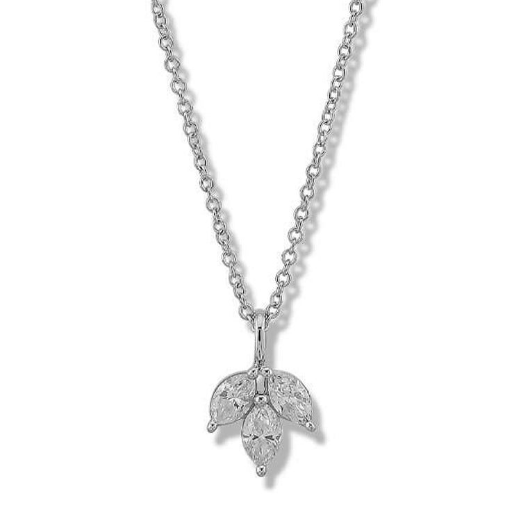 Stone and Strand 14K White Gold Lab-Created Diamond Fleur Choker Close Up Image