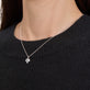 Image of 14K White Gold Lab-Created Diamond Fleur Choker on Models Neck