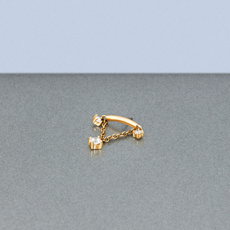 Stone and Strand 14K Yellow Gold Lab-Created Diamond Fontaine Push Pin Flat Back Editorial Image
