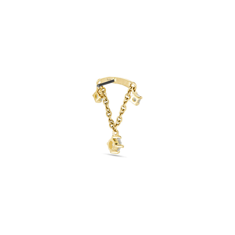 Stone and Strand 14K Yellow Gold Lab-Created Diamond Fontaine Push Pin Flat Back Rear Image