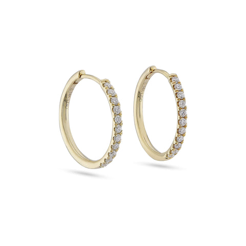 Stone and Strand 14K Yellow Gold Lab-Created Diamond Huggies Side Image