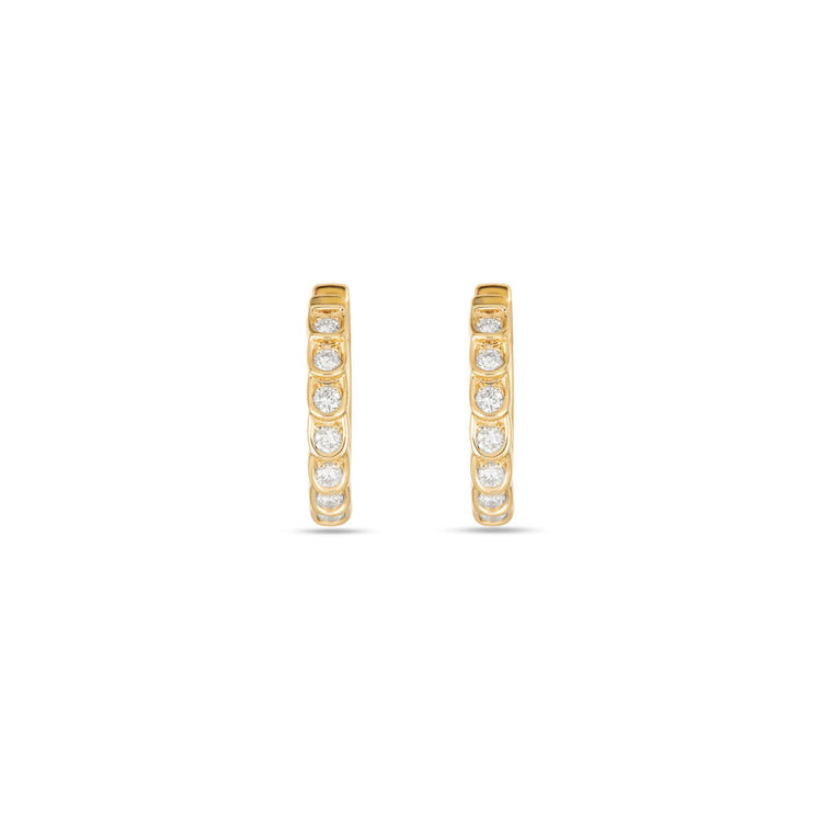 Stone and Strand 10K Yellow Gold Lab-Created Diamond La Scala Hoops Front Image