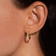 Image of 10K Yellow Gold Lab-Created Diamond La Scala Hoops on Models Ear