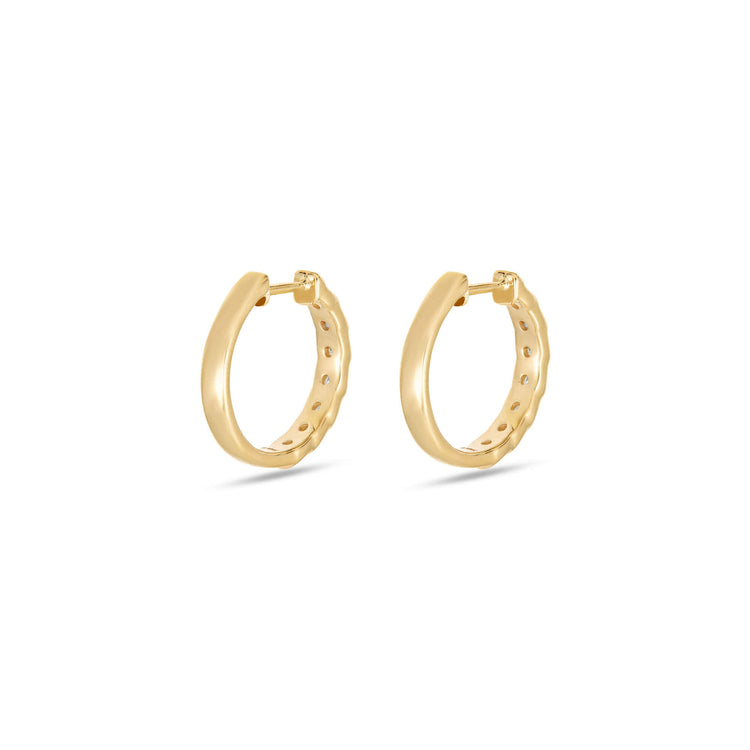 Stone and Strand 10K Yellow Gold Lab-Created Diamond La Scala Hoops Rear Image