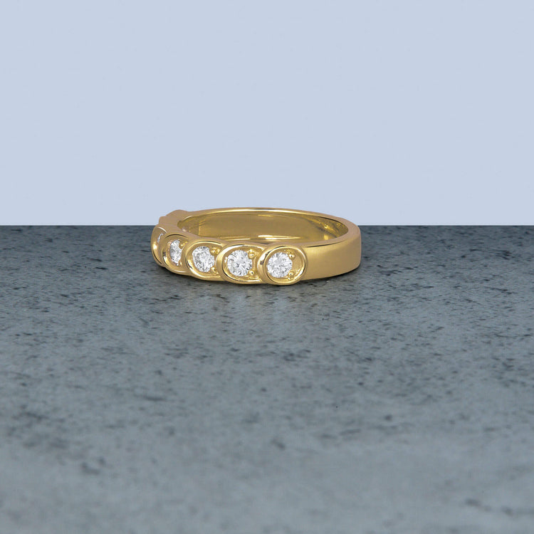 Stone and Strand 10K Yellow Gold Lab-Created Diamond La Scala Ring Editorial Image
