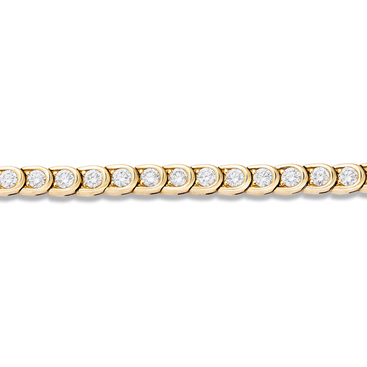 Stone and Strand 10K Yellow Gold Lab-Created Diamond La Scala Tennis Bracelet Close Up Image