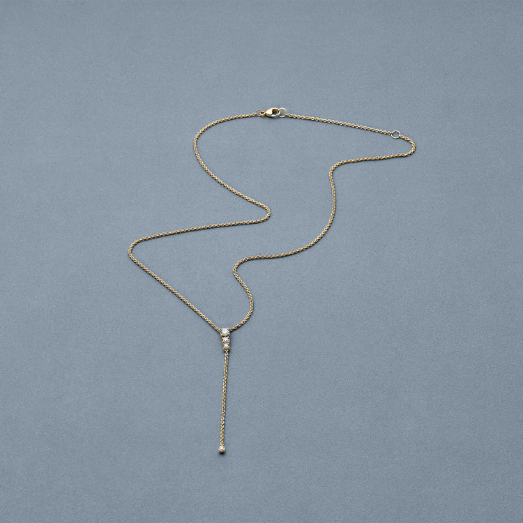 Stone and Strand 14K Yellow Gold LAB-Created Diamond Lariat Necklace Editorial Image