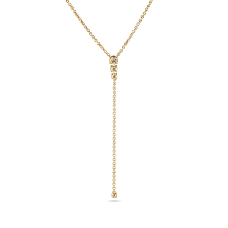 Stone and Strand 14K Yellow Gold LAB-Created Diamond Lariat Necklace Rear Image