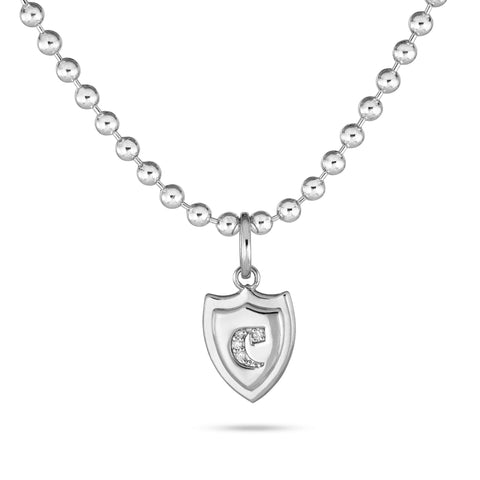 Stone and Strand Sterling Silver LAB-Created Diamond Member Crest Necklace Front Image
