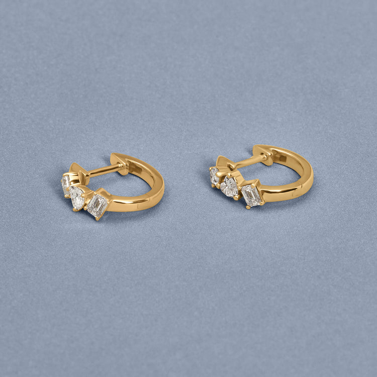 Stone and Strand 14K Yellow Gold Mini Carnival LAB-Created Hoops Editorial Image