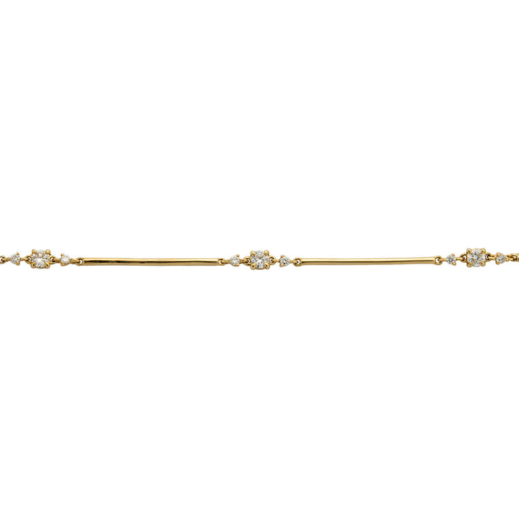 Stone and Strand 14K Yellow Gold LAB-Created Diamond Morse Code Anklet Close Up Image