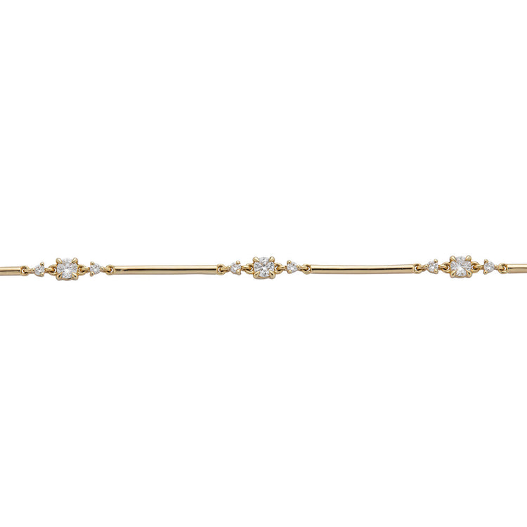 Stone and Strand 14K Yellow Gold LAB-Created Diamond Morse Code BraceletClose Up Image