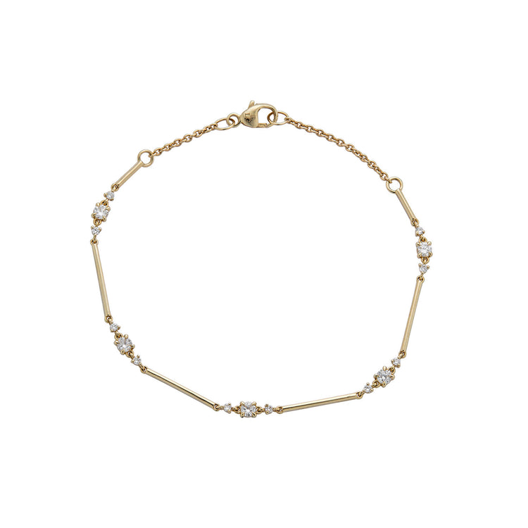 Stone and Strand 14K Yellow Gold LAB-Created Diamond Morse Code Bracelet Front Image