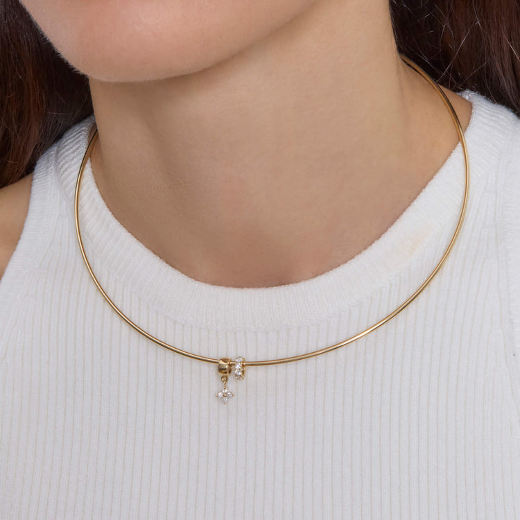 Image of 10K Yellow Gold Lab-Created Diamond Optimus Bead with Stone and Strand Necklaces