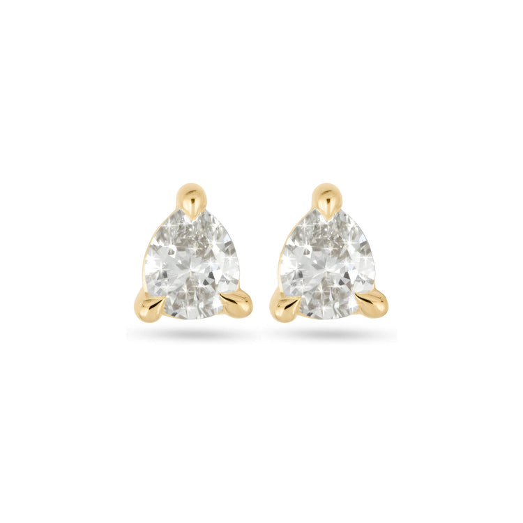 Stone and Strand 14K Yellow Gold LAB-Created Diamond Essential Pear Stud Earrings Front Image