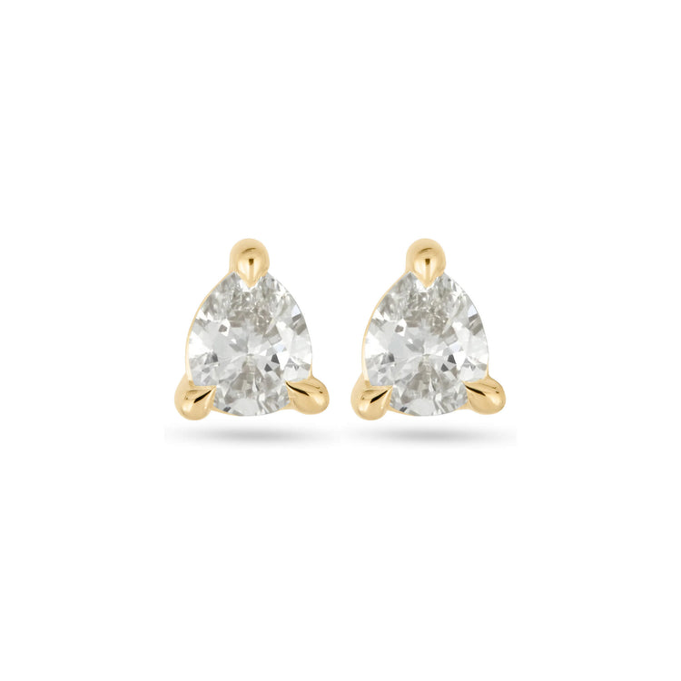 Stone and Strand 14K Yellow Gold LAB-Created Diamond Essential Pear Stud Earrings Front Image