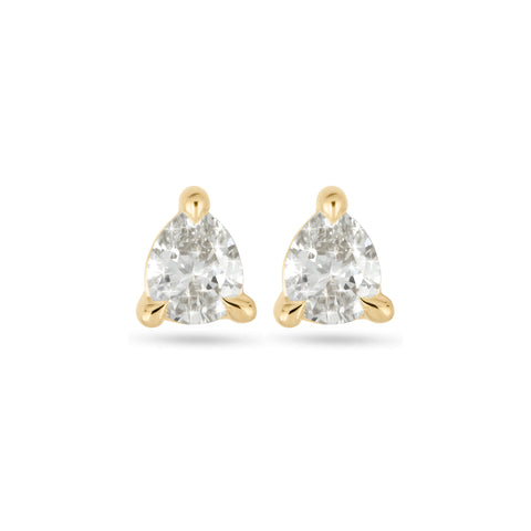 Stone and Strand 14K Yellow Gold LAB-Created Diamond Essential Pear Stud Earrings Front Image