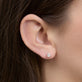 Image of 14K Yellow Gold LAB-Created Diamond Essential Pear Stud Earrings on Models Ear