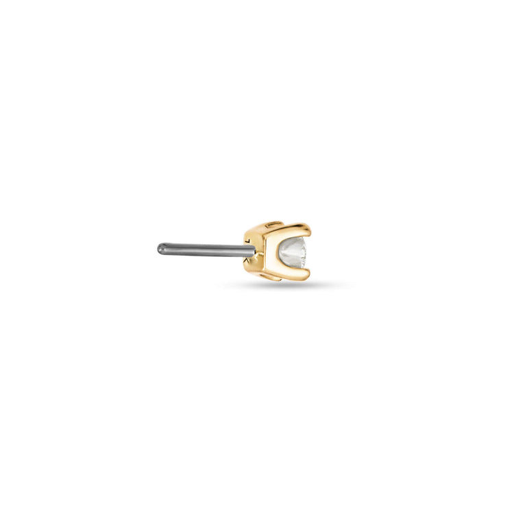 Stone and Strand 14K Yellow Gold Lab-Created Diamond Push Pin Flat Back 2mm Rear Image