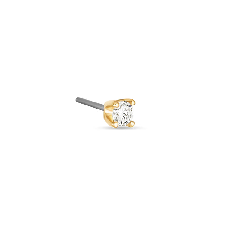 Stone and Strand 14K Yellow Gold Lab-Created Diamond Push Pin Flat Back 2mm Side Image