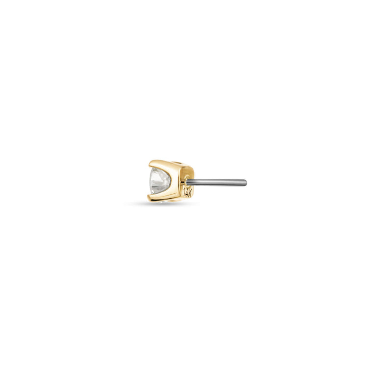 Stone and Strand 14K Yellow Gold Lab-Created Diamond Push Pin Flat Back 3mm Rear Image