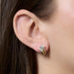 Image of 14K Yellow Gold LAB-Created Diamond Racing Stripes Earring on Models Ear