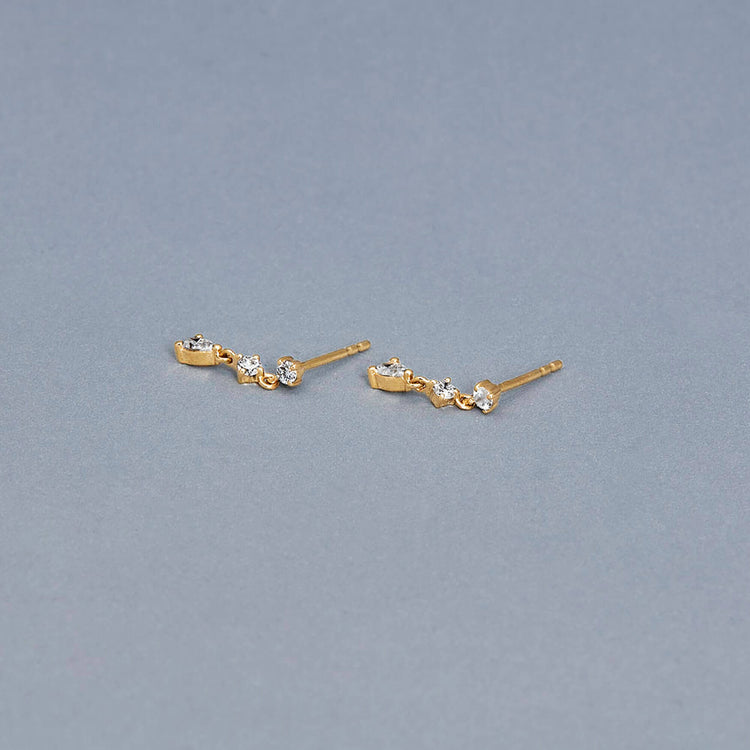 Stone and Strand 14K Yellow Gold Lab-Created Diamond Screenplay Earrings Editorial Image