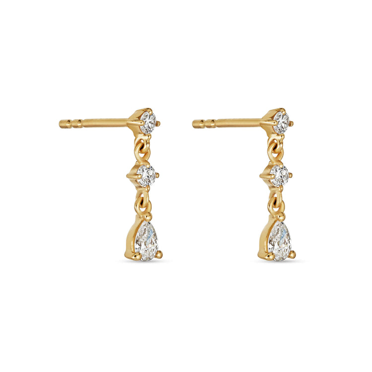 Stone and Strand 14K Yellow Gold Lab-Created Diamond Screenplay Earrings Side Image