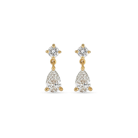 Stone and Strand 14K Yellow Gold Lab-Created Diamond Script Earrings Front Image