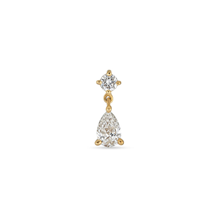 Stone and Strand 14K Yellow Gold Lab-Created Diamond Script Earrings Single Front Image