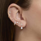Image of 14K Yellow Gold Lab-Created Diamond Script Earrings with Stone and Strand Earrings
