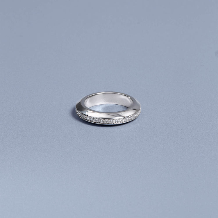 Stone and Strand Sterling Silver LAB-Created Diamond Tube Ring Editorial Image