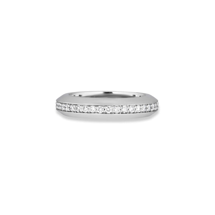 Stone and Strand Sterling Silver LAB-Created Diamond Tube Ring Front Image