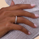 Image of Sterling Silver LAB-Created Diamond Tube Ring on Models Hand