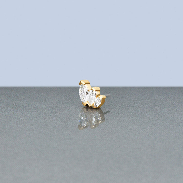 Stone and Strand 14K Yellow Gold Lab-Created Diamond Sway Push Pin Flat Back Editorial Image