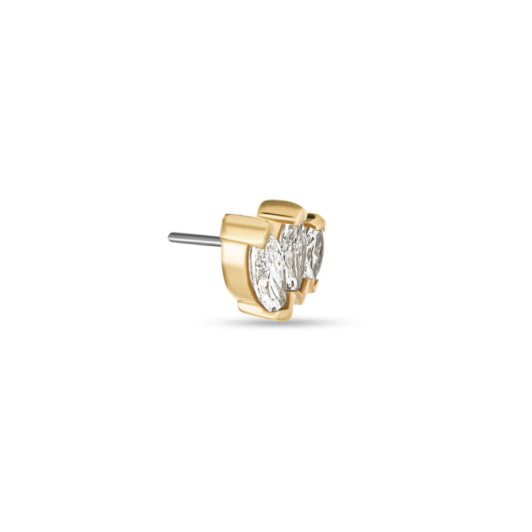 Stone and Strand 14K Yellow Gold Lab-Created Diamond Sway Push Pin Flat Back Side Image