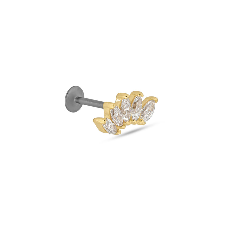 Stone and Strand 14K Yellow Gold LAB-Created Diamond Tiara Flat Back Side Image
