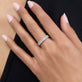 Image of 14K White Gold Lab-Created Diamond Up And Down Baguette Ring on Models Hand