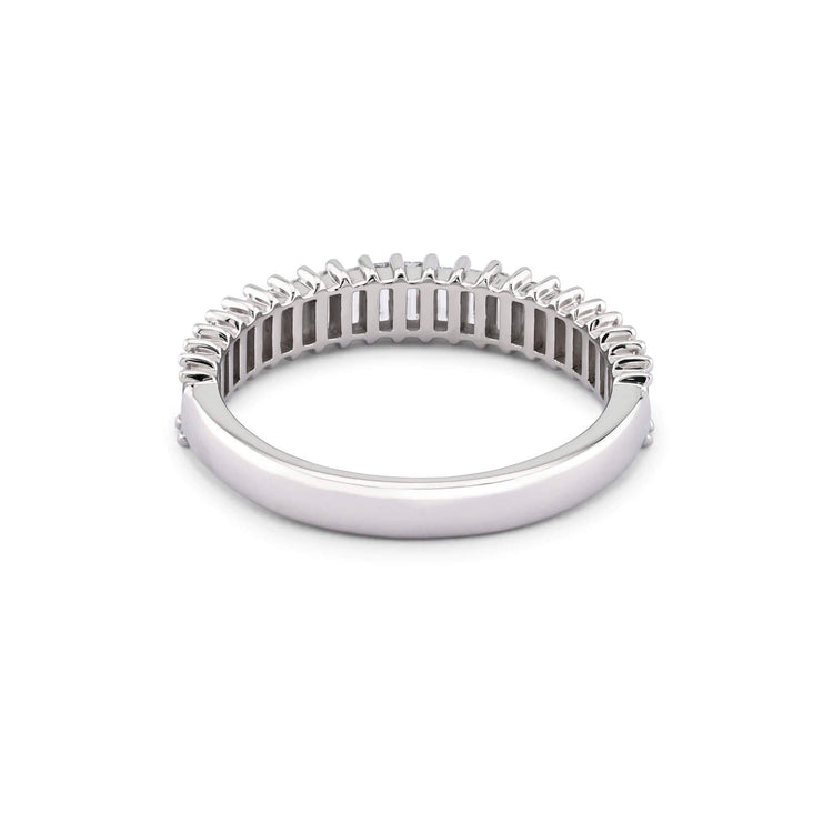 Stone and Strand 14K White Gold Lab-Created Diamond Up and Down Baguette Ring Rear Image